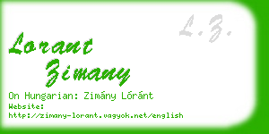 lorant zimany business card