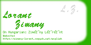 lorant zimany business card